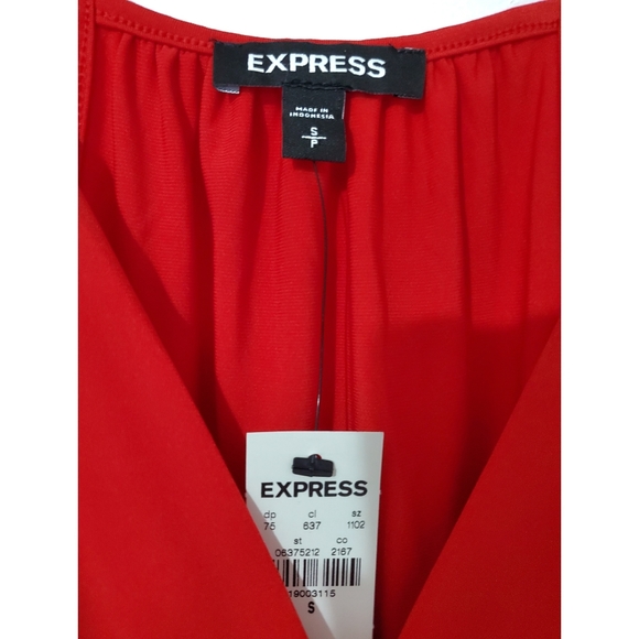 EXPRESS Red Spaghetti Strap V Neck Top Medium - Picture 12 of 15